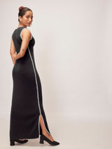 Women's Black Knit Contrast Detail Dress