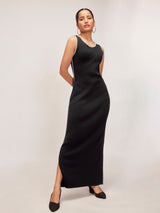 Women's Black Knit Contrast Detail Dress