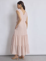 Women's Blush Dobby Tiered Maxi Dress