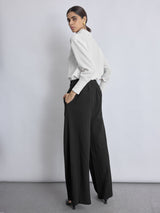 Women's Black Pleated Flare Pant