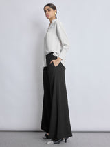 Women's Black Pleated Flare Pant