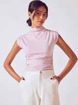 Women's Lilac High Neck Knit Top