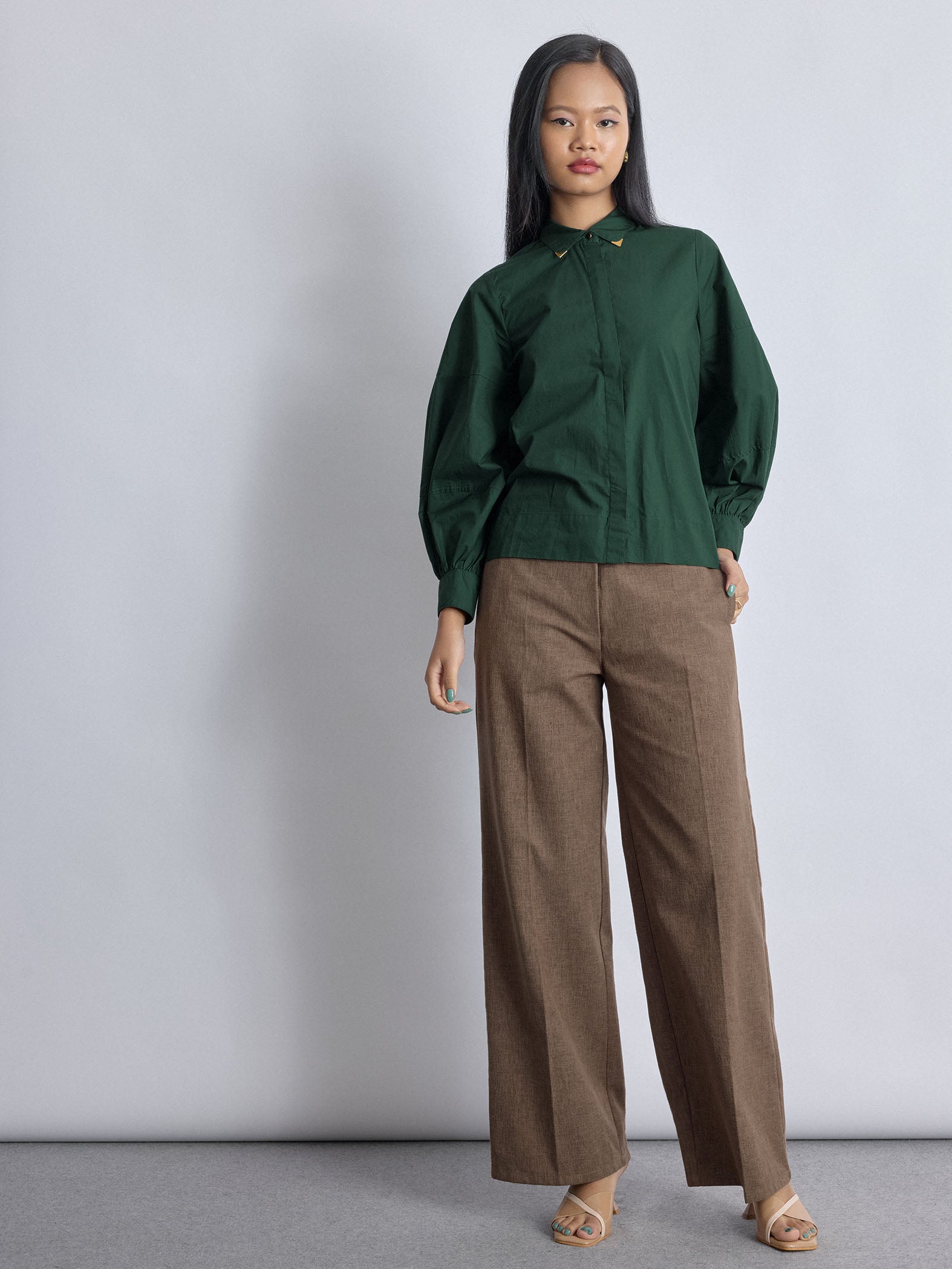 Women's Pine Collar Pin Detail Shirt