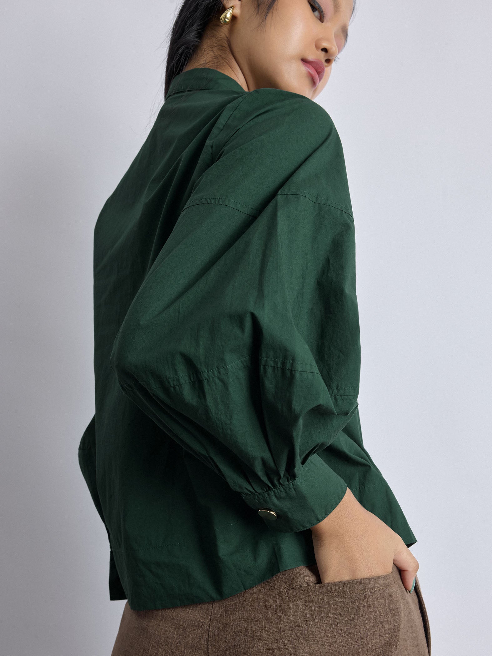 Women's Pine Collar Pin Detail Shirt