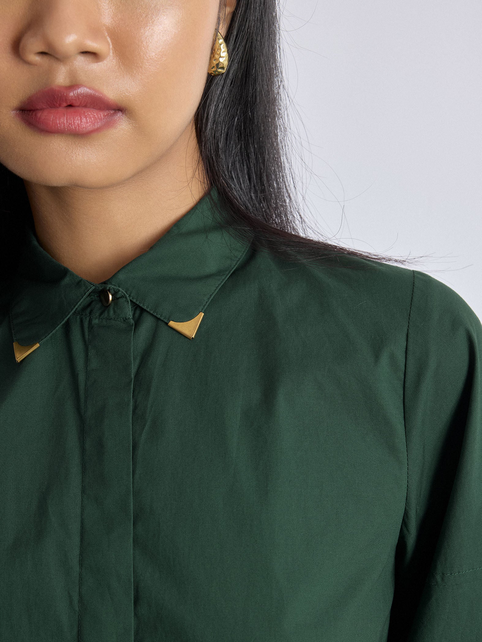 Women's Pine Collar Pin Detail Shirt