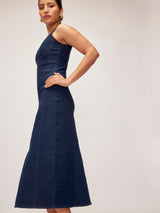 Women's Denim Front Slit Dress