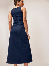 Women's Denim Front Slit Dress