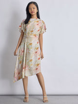 Women's Spring Floral Asymmetric Dress