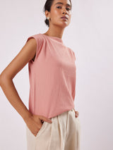 Women's Blush Boat Neck Top