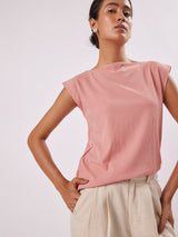 Women's Blush Boat Neck Top