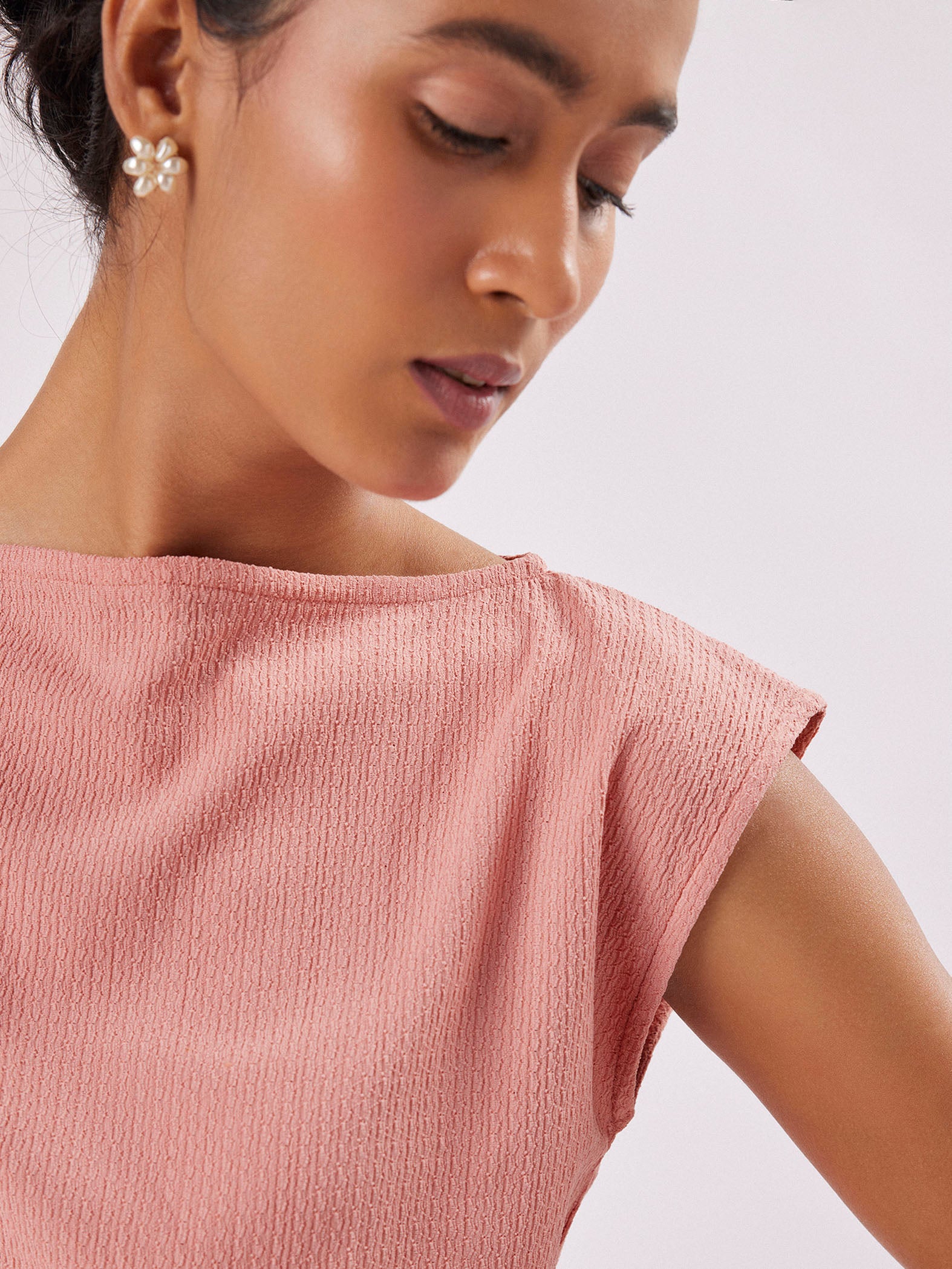 Women's Blush Boat Neck Top