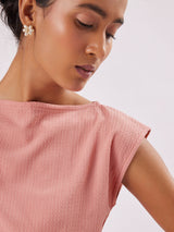 Women's Blush Boat Neck Top