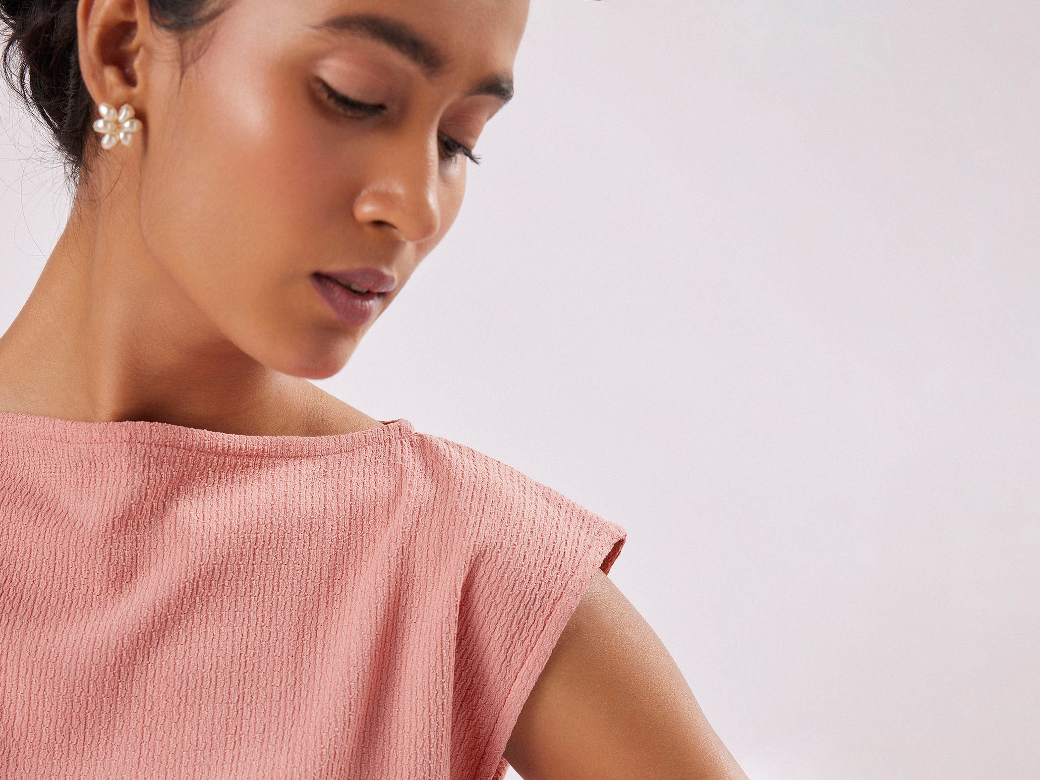 Women's Blush Boat Neck Top