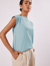 Women's Sky Boat Neck Top