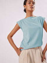 Women's Sky Boat Neck Top