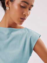 Women's Sky Boat Neck Top