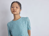 Women's Sea Foam Green Floral Lace Top