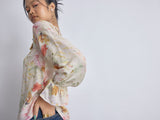 Women's Spring Floral Ruffle Collar Shirt
