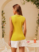 Women's Striped Sleeveless V-Neck Wrap Top