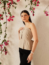 Women's Off-Shoulder Cotton Peplum Top