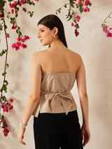 Women's Off-Shoulder Cotton Peplum Top