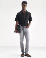 Men's Grey Casual Slim Fit Solid Jeans