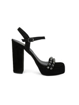 Women's Black Casual Suede Ankle Strap