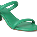 Women's Green Casual PU Slip-Ons