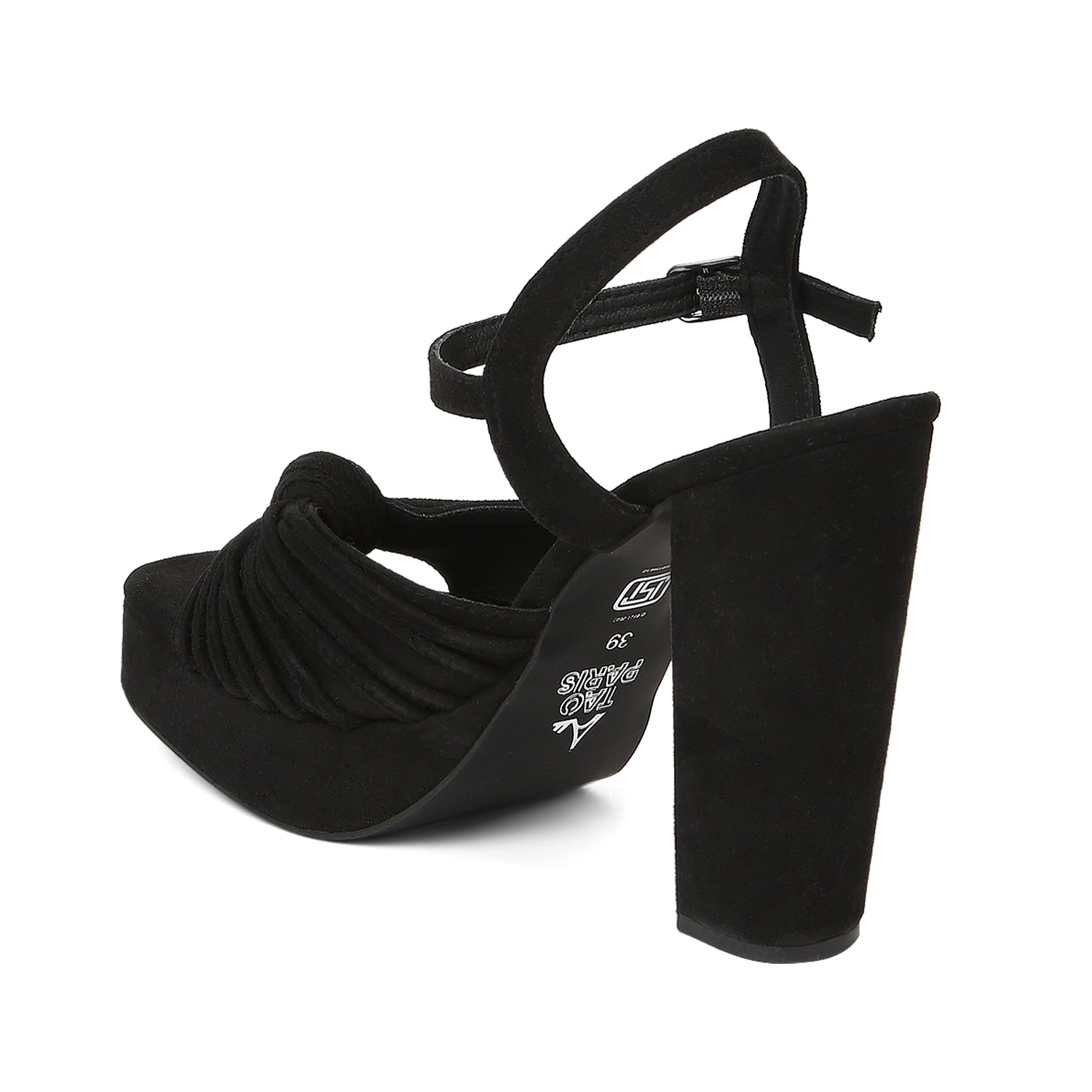 Women's Black Casual Suede Ankle Strap