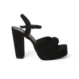 Women's Black Casual Suede Ankle Strap