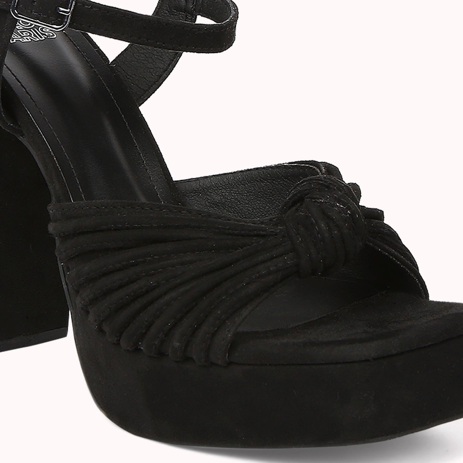 Women's Black Casual Suede Ankle Strap