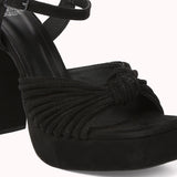Women's Black Casual Suede Ankle Strap