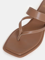 Women's Beige Casual Leather Kitten Heels