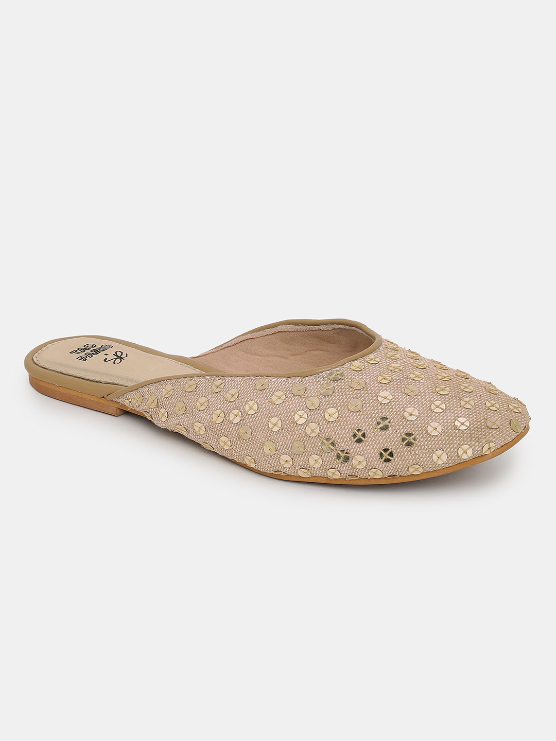 Women's Beige Casual PU Mules