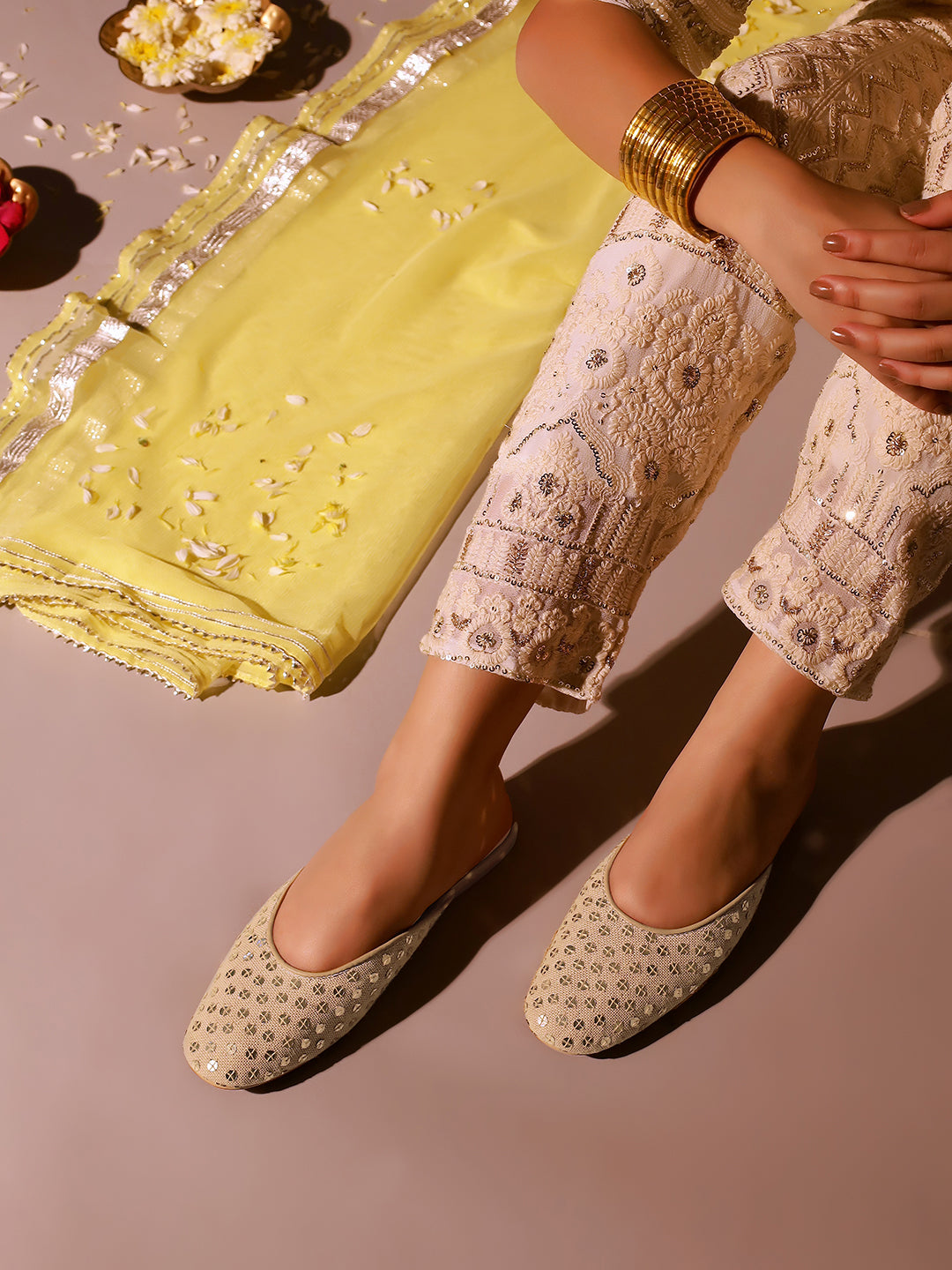 Women's Beige Casual PU Mules