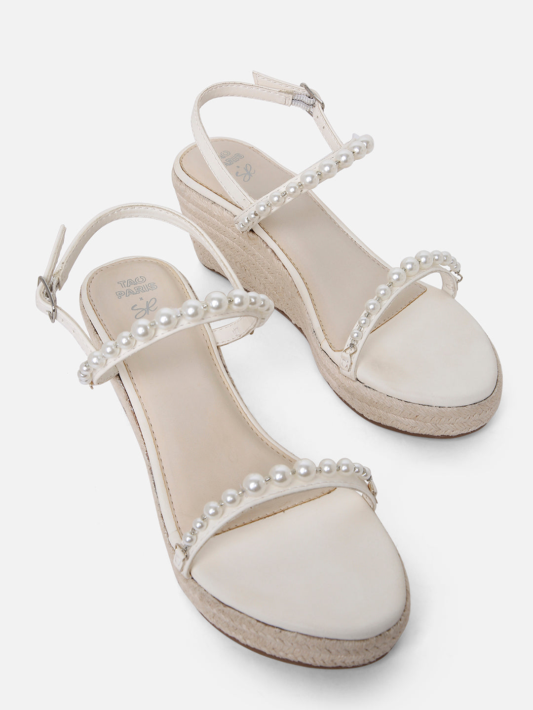 Women's Off White Casual Leather Wedges