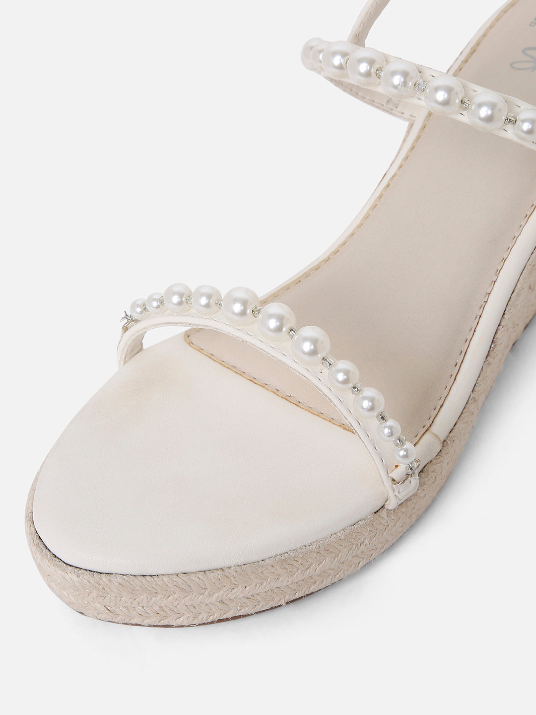 Women's Off White Casual Leather Wedges