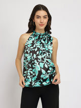 Women's Multicolor Work Printed Regular Fit Sleeveless Top