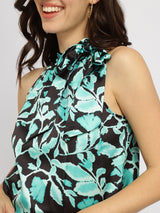 Women's Multicolor Work Printed Regular Fit Sleeveless Top