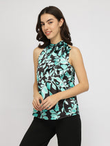 Women's Multicolor Work Printed Regular Fit Sleeveless Top