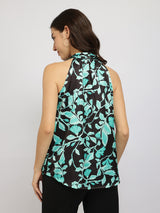 Women's Multicolor Work Printed Regular Fit Sleeveless Top