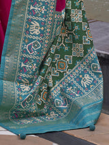 Women's Silk Blend Pink Woven Design Designer Saree with Blouse Piece
