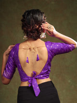 Women's Silk Blend Pink Woven Design Designer Saree with Blouse Piece