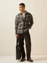Men's Olive Casual Regular Fit Striped Chinos