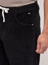 Men's Black Casual Regular Fit Striped Trouser