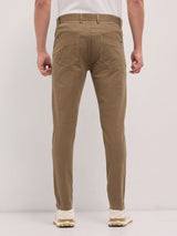 Men's Brown Casual Slim Fit Solid Trouser