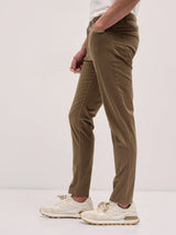 Men's Brown Casual Slim Fit Solid Trouser