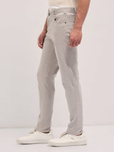 Men's Beige Casual Slim Fit Solid Trouser