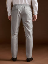 Men's Grey Formal Slim Fit Solid Trouser