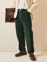 Men's Green Casual Regular Fit Striped Chinos